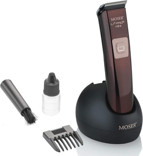 MOSER 1588-0151, Li+Pro2 Mini, Professional Cord/Cordless Hair Trimmer, Mettalic Brown, Small