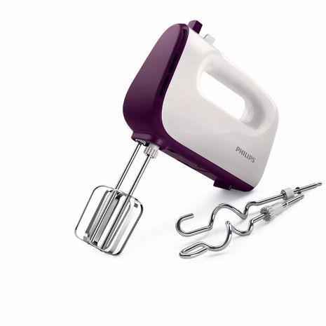 Philips 6 Speeds White/Purple Hand Mixer - 450w - HR3740/11