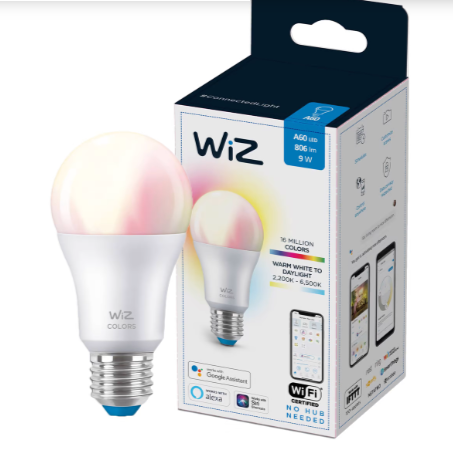 Wiz Wi-Fi Color+Tunable Smart Bulb White 9W A60 E27 806lm