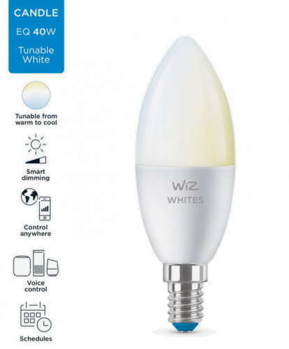 Wiz Candle C37 E14 Wi-Fi Ble 40W 927-65 TW